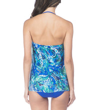 Load image into Gallery viewer, Lauren Ralph Lauren Womens Paisley Flyaway One-Piece Swimsuit, Blue, 4
