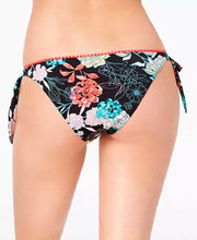 Load image into Gallery viewer, Bar III Women&#39;s Side-Tie Bikini Bottoms, Black Floral, XL
