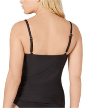 Load image into Gallery viewer, Bar III Women&#39;s Solid Plunging Molded Cup Tankini Top, Black, XL

