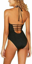 Load image into Gallery viewer, Bar III Women&#39;s Embellished Plunging One Piece Swimsuit, Black, M
