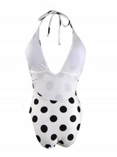 Load image into Gallery viewer, Bar III Women&#39;s Textured Halter Plunging One-Piece Swimsuit, BK/WH, L

