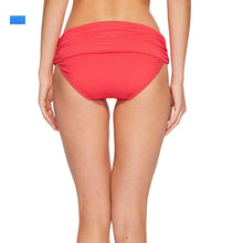 Load image into Gallery viewer, Ralph Lauren Women&#39;s Wide Shirred Banded bikini Bottom, Blue, 14
