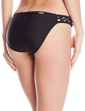 Load image into Gallery viewer, Jessica Simpson Women&#39;s Braided Hipster Bikini Bottom, Black, L
