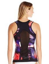 Load image into Gallery viewer, Calvin Klein Women's Printed Sporty Overlay Tankini Top, Purple, M
