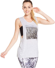 Load image into Gallery viewer, Betsey Johnson Womens White Run Nyc-Print Muscle Tank Top, Large
