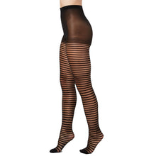 Load image into Gallery viewer, INC Women's Horizontal Ribbon Tights, Black, S/XS
