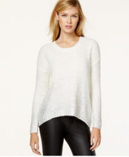 Load image into Gallery viewer, BAR III Women&#39;s Metallic High-Low Sweater, White, S
