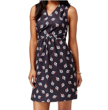 Load image into Gallery viewer, Maison Jules Women&#39;s Leaf Print Surplice Sheath Dress, Deep Black, XL
