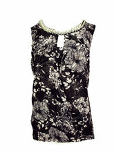 Load image into Gallery viewer, Alfani Women&#39;s Pearl Beaded Sleeveless Floral Printed Keyhole  Top, XL
