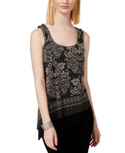 Load image into Gallery viewer, International Concepts Women's Asymmetrical-Hem Tank Top, Black, M
