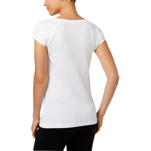 Load image into Gallery viewer, Ideology Women&#39;s Cap Sleeves Graphic Athletic Shirts,  White, XS
