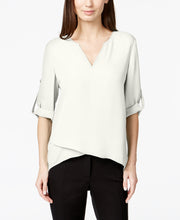 Load image into Gallery viewer, Alfani Petite Women&#39;s Short-sleeve High-low Blouse, Soft White, 8P
