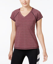 Load image into Gallery viewer, Ideology Women&#39;s Var Striped V-Neck Active Top, Pink Combo, XS
