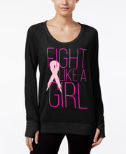 Load image into Gallery viewer, Ideology Women&#39;s Pink Ribbon Long-Sleeve Pullover BCRF, Black, M
