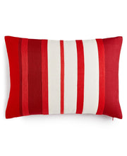 Load image into Gallery viewer, Martha Stewart Collection Rich Red Stripe Decorative Pillow, 14" x 20"
