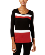 Load image into Gallery viewer, I.N.C Women's Colorblocked Crew-Neck Rib-knit Sweater, Mod World, S
