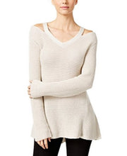 Load image into Gallery viewer, Style &amp; Co. Petite Women's Pullover V-Neck Knit Sweater, Stonewall, PM
