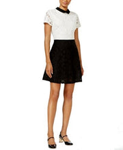 Load image into Gallery viewer, Maison Jules Women&#39;s Lace Collared Fit &amp; Flare Dress, White, XXS

