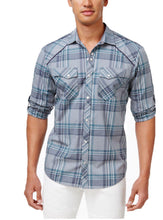 Load image into Gallery viewer, INC International Concepts Men's Dual-Pocket Plaid Shirt, Blue, S
