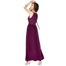 Load image into Gallery viewer, Morgan &amp; Co. Juniors&#39; Halter neckline Glitter Lace Gown, Purple, Size1
