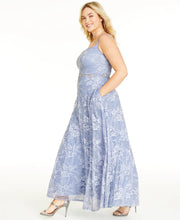 Load image into Gallery viewer, Say Yes to the Prom Plus Women&#39;s Lace Sequin Gown, Periwinkle,18W
