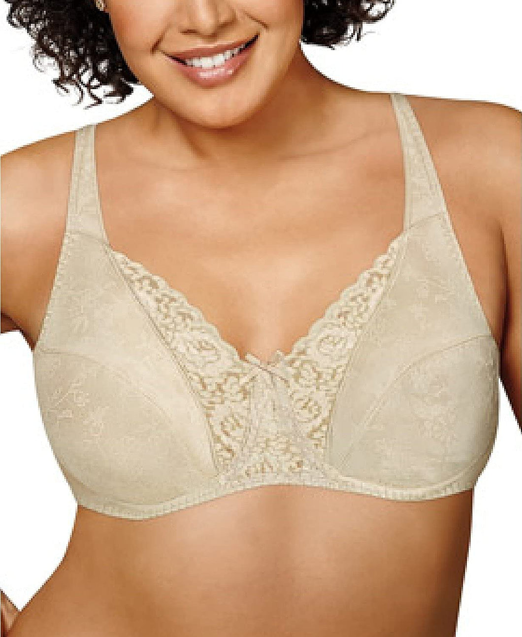Playtex Women's Floral Underwire Full Coverage Bra, Natural Beige, 38D