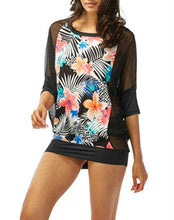 Load image into Gallery viewer, Coco Reef Women's Floral Chiffon Swimwear Cover Up, L/XL, Black
