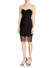 Load image into Gallery viewer, GUESS Women&#39;s Strapless Kayla Lace Mix Contrast Corset Dress,Black, XS
