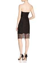 Load image into Gallery viewer, GUESS Women&#39;s Strapless Kayla Lace Mix Contrast Corset Dress,Black, XS
