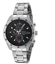 Load image into Gallery viewer, SEIKO Men's New $395 Chronograph Black Dial Stainless Steel 330FT

