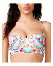 Load image into Gallery viewer, Bar III Printed Underwire Midikini Top, Multicolored, XS
