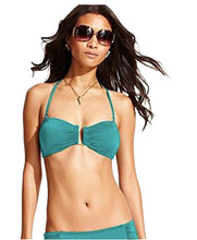 Load image into Gallery viewer, Bar III Women&#39;s Solid Jade Hardware Halter Bikini Top, Jade, XS
