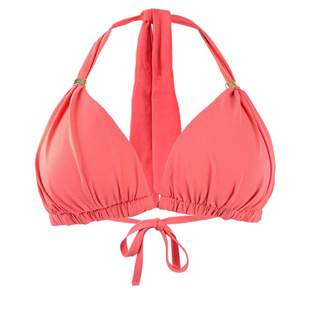 Ralph Lauren Women's Solids Molded Cup Slider Top, Bright Coral, 16