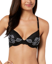 Load image into Gallery viewer, INC Women&#39;s Embroidered Underwire Lace-Back Bra, Black, 34B

