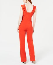 Load image into Gallery viewer, Bar III Women&#39;s V-Neck Ruffled Jumpsuit, Red Ash, 6/Small
