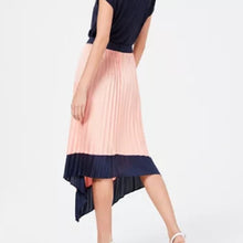 Load image into Gallery viewer, Bar III Women&#39;s Asymmetrical Tipped Pleated Midi Skirt, Blushing, 12
