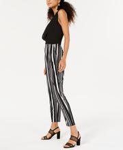 Load image into Gallery viewer, Bar III Women&#39;s Elegant Draped-Neck Striped Jumpsuit, Black, XXL
