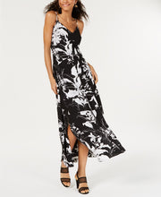 Load image into Gallery viewer, Bar III Women&#39;s V-Neck Floral Printed Slit Maxi Dress, Black, 2/XS
