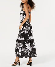 Load image into Gallery viewer, Bar III Women&#39;s V-Neck Floral Printed Slit Maxi Dress, Black, 2/XS
