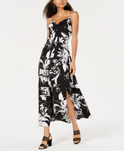 Load image into Gallery viewer, Bar III Women&#39;s V-Neck Floral Printed Slit Maxi Dress, Black, 2/XS
