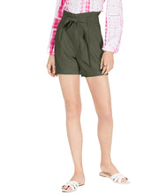 Load image into Gallery viewer, INC International Concepts Women's Paper Bag Shorts, Olive Drab, XL
