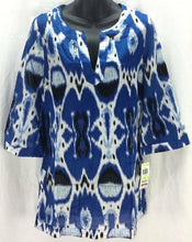 Load image into Gallery viewer, INC International Concepts Tunic Blouse, Size 4 Small, Blue 3/4 Sleeve

