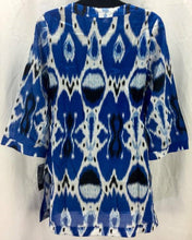 Load image into Gallery viewer, INC International Concepts Tunic Blouse, Size 4 Small, Blue 3/4 Sleeve
