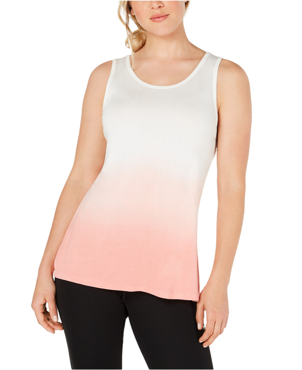 Ideology Women's Tie-Dyed Cutout-Back Tank Top, Peach Kiss, M