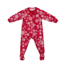 Load image into Gallery viewer, Family Pajamas Baby's Merry Soft Footed Pajamas, Snowflake/Red, 12MO
