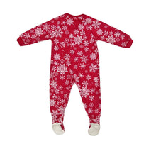 Load image into Gallery viewer, Family Pajamas Baby's Merry Soft Footed Pajamas, Snowflake/Red, 12MO
