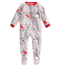 Load image into Gallery viewer, Family Pajamas Baby's Polar Bear Footed Fleece Pajamas, Grey, 12MO
