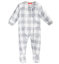 Load image into Gallery viewer, Family Pajamas Baby's Scoop-Neck Footed Pajamas, White Buffalo, 18MO
