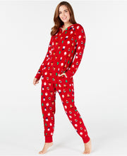 Load image into Gallery viewer, Family PJs Women's Santa and Friends Hooded Fleece Pajamas, Santa/Red, XS
