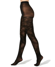 Load image into Gallery viewer, INC International Concepts Women's Jacquard Floral Tights, Black, XS/S
